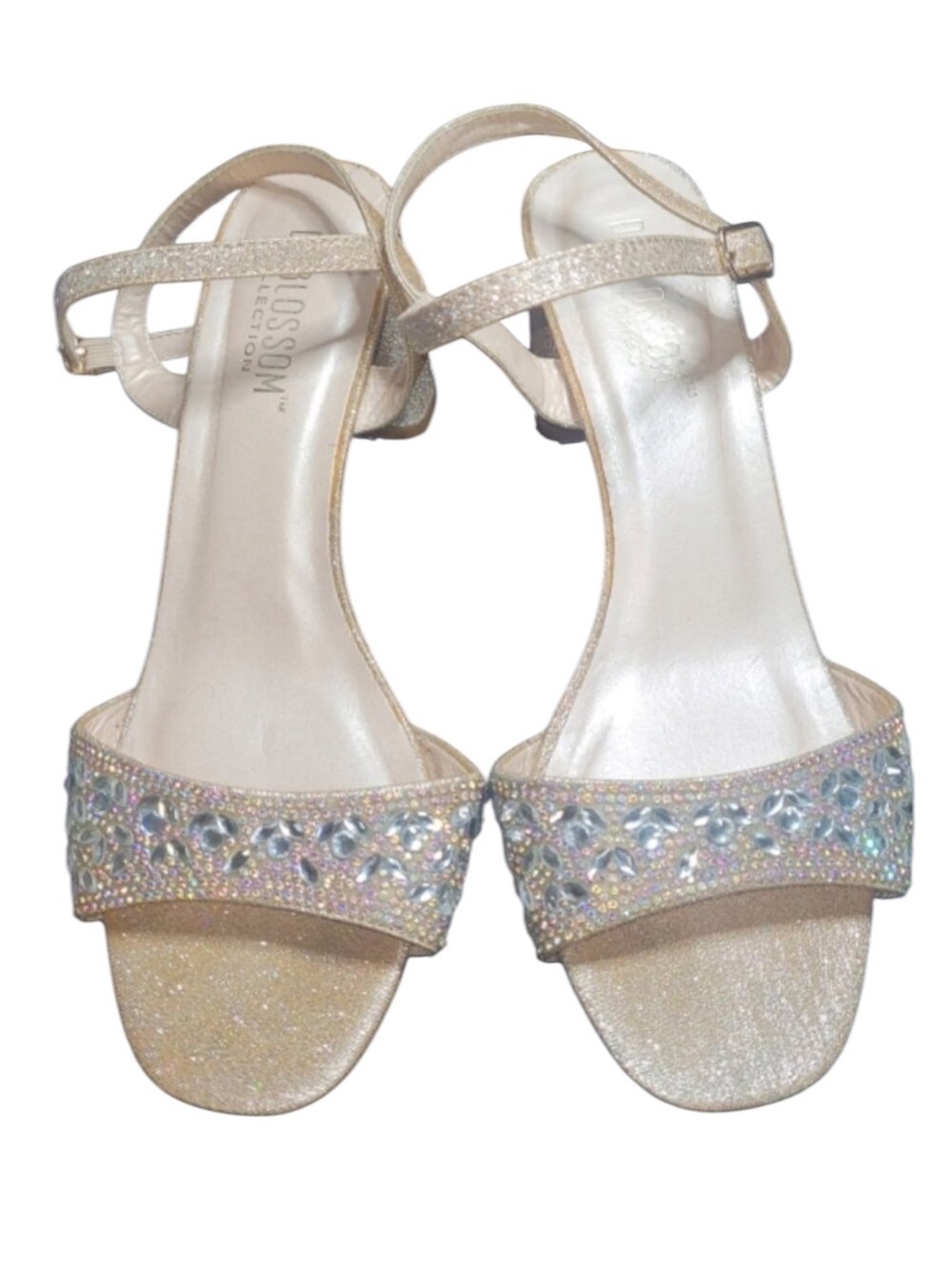 De Blossom Gold rhinestone Shoes Size: 10